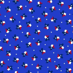 Texas Flag  with Stars on Bright Blue Background