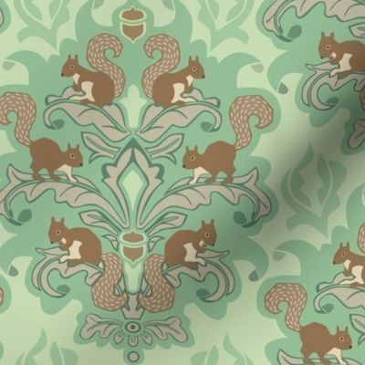 Squirrel Damask - Spring palette small scale