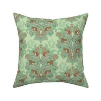 Squirrel Damask - Spring palette small scale