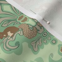 Squirrel Damask - Spring palette small scale