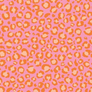 Pink and Orange Leopard Spots Print - Animal Print