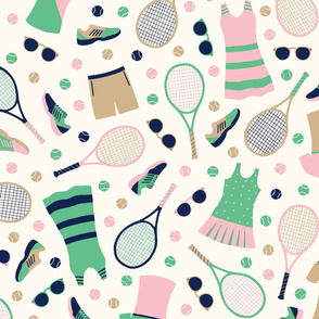 Pink and Green Preppy Tennis Gear in basic repeat