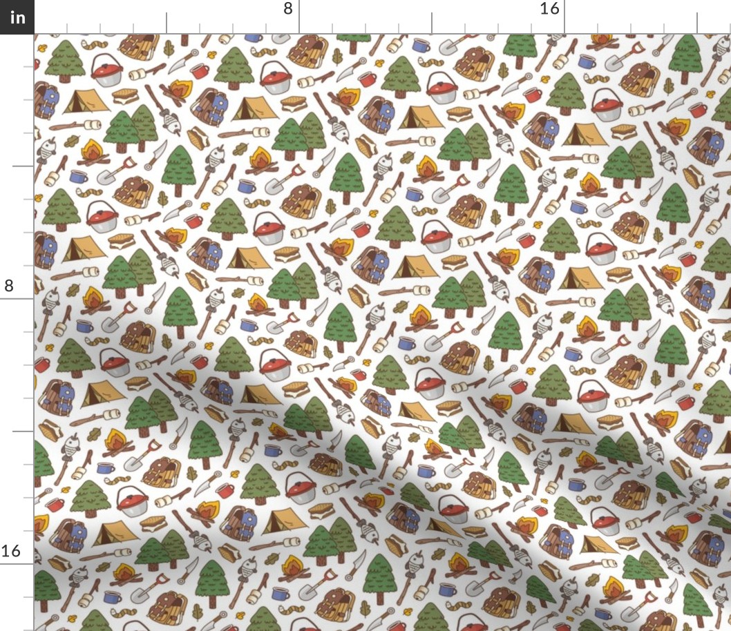 Summer Camp Pattern in Colors, Small Repeat