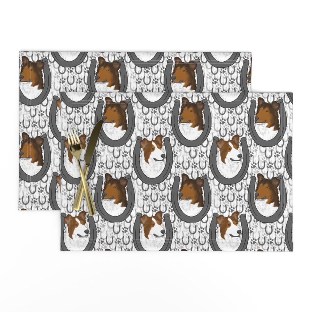 Sable Smooth Collie horseshoe portraits