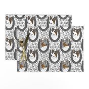 Tri and Merle Smooth Collie horseshoe portraits
