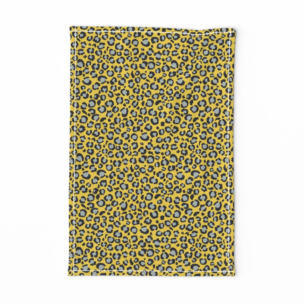 Yellow and Grey Leopard Spots Print - Animal Print