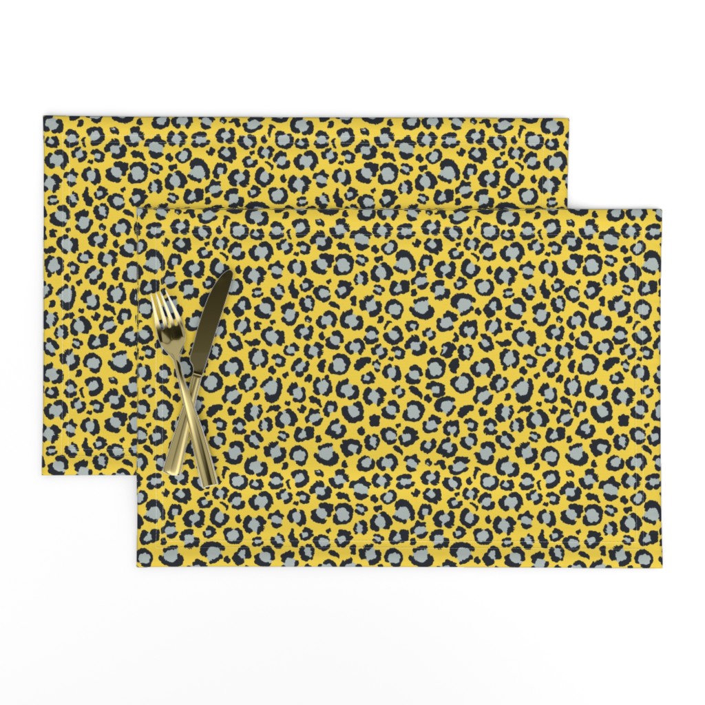 Yellow and Grey Leopard Spots Print - Animal Print