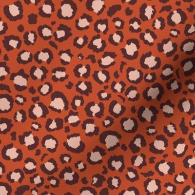Terra Cotta and rust Orange Leopard Spots Print - Animal Print