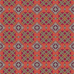 Fatima plaid red tile, small