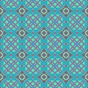 Fatima plaid aqua tile, small