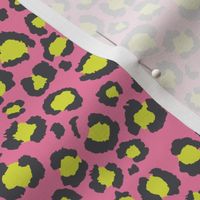 Pink and Neon Green Grey Leopard Print animal Print