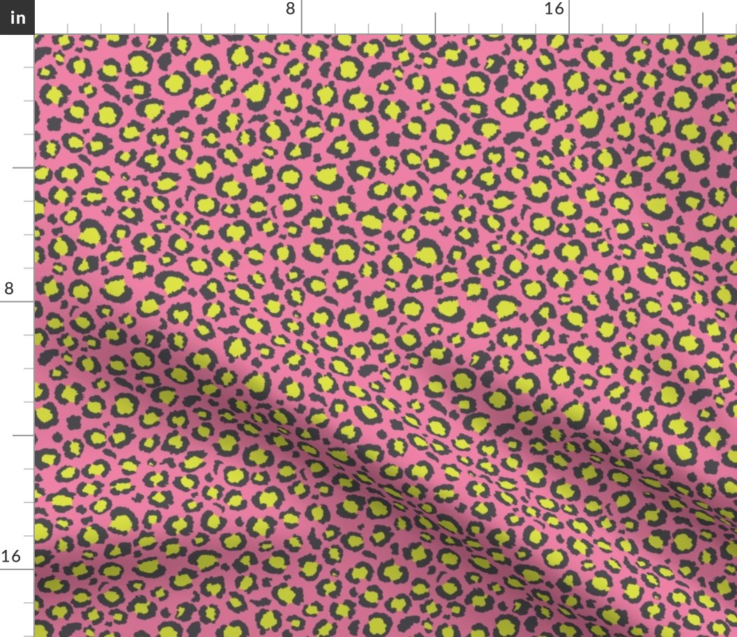Pink and Neon Green Grey Leopard Print animal Print