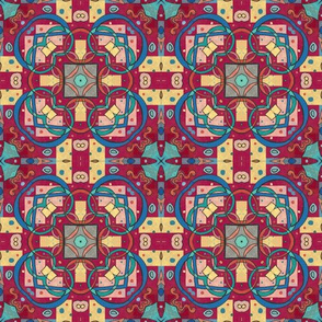 Payson Abstract Quilt, Red