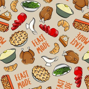 Feast Mode - Holiday Feast - Thanksgiving/Christmas Dinner - tan - LAD20