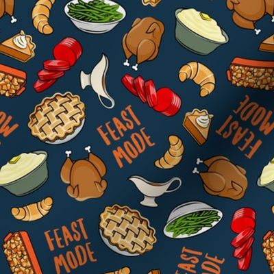 Feast Mode - Holiday Feast - Thanksgiving/Christmas Dinner - dark blue - LAD20
