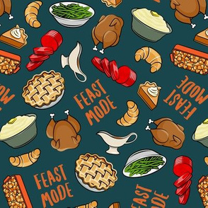 Feast Mode - Holiday Feast - Thanksgiving/Christmas Dinner - teal - LAD20