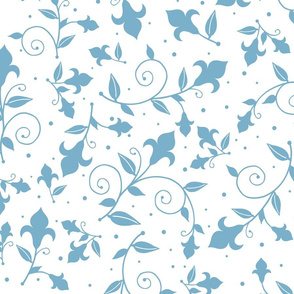 French Flowers Vines Chambray-LG