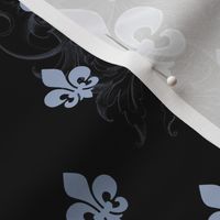 Fleur de Lys-Black & Silver