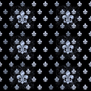 Fleur de Lys-Black & Silver