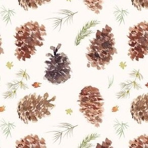 watercolor pine pattern -small scale