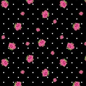 Pea Spot Rose Cluster Pink/Black