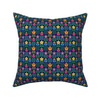 Scandi Folk Flowers Small Blue 