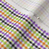 (micro scale) halloween plaid - purple green black orange  - LAD20BS