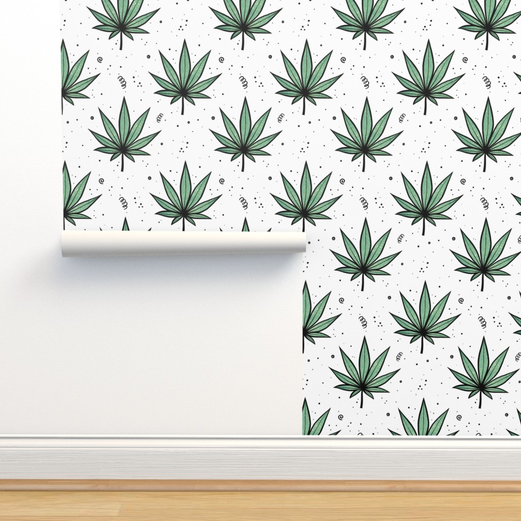 49 large scale / cartoon cannabis Wallpaper | Spoonflower