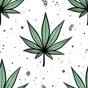 #44 medium scale / cartoon cannabis leaves 
