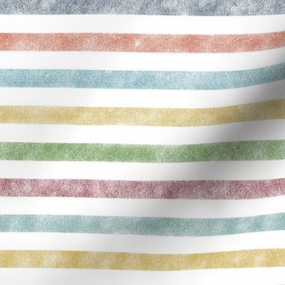 Muted Rainbow Washed-Out Stripes