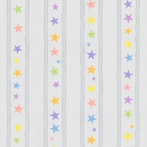 Pastel Rainbow Stripes and Stars - coordinate