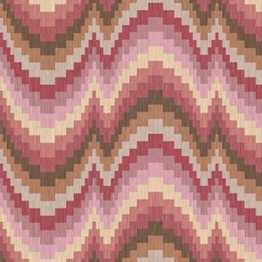 Bargello in Dusty Rose Cherry Red and Chocolate Browns