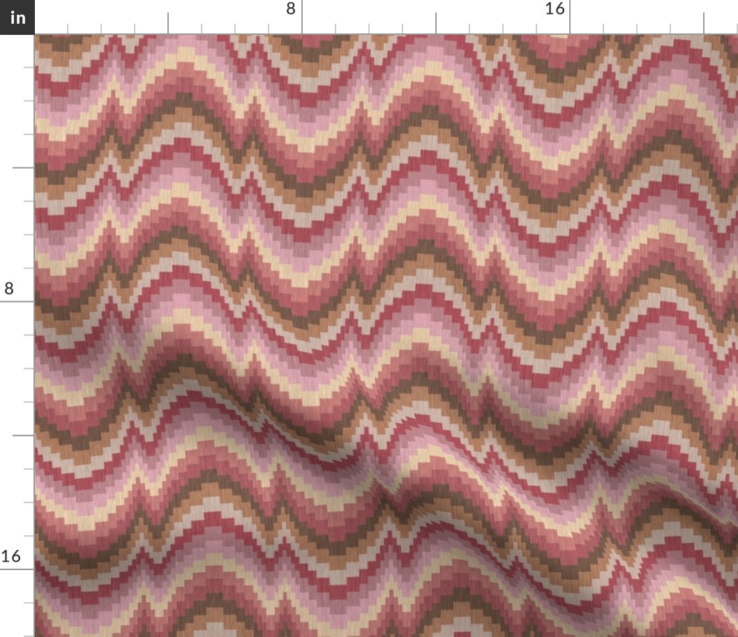 Bargello in Dusty Rose Cherry Red and Chocolate Browns