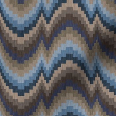 Bargello in Grayed Blues and Beige