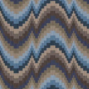 Bargello in Grayed Blues and Beige