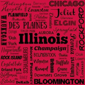 Illinois cities, red