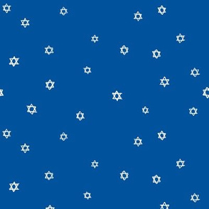 Hanukkah Freehand Star of David Bone on Bright Blue