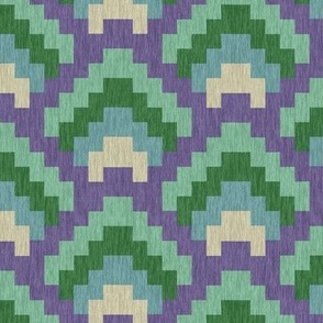 Bargello Mountain Range in Purple and Green