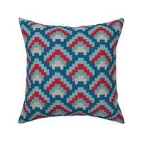 Bargello Mountain Range in Red White and Blue