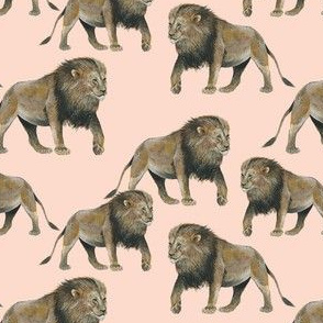 Lions on Pink - Smaller Scale