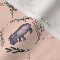 Safari Toile on Pink - Smaller Scale