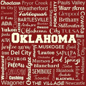 Oklahoma cities, crimson and cream