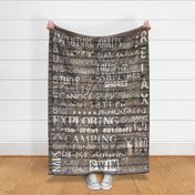 Camping Subway Art Wood Minky Blanket 54x72 inches