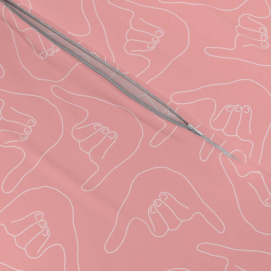 Shaka outline on pink