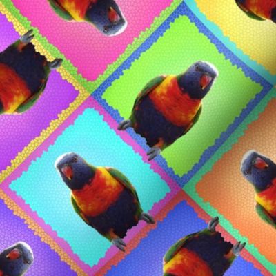 Rainbow Lorikeet Pop-Art Patchwork Mosaic! (large)