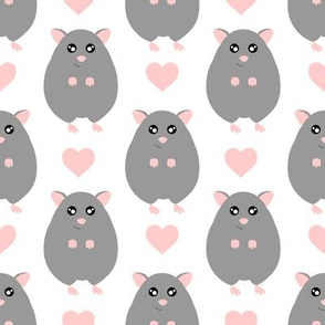 Love Hamsters - Gray and Pink