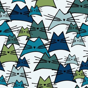 cats - nala cat ocean - hand-drawn cats - cats fabric