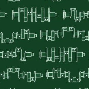 Crankshafts on chalkboard green