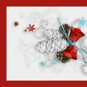 snowy pinecone - tea towel