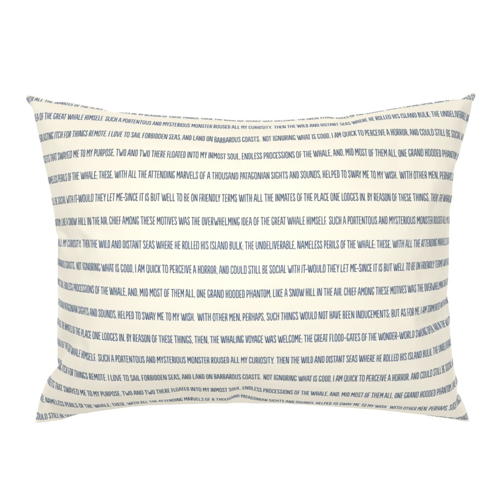 ★ MOBY-DICK ; OR, THE WHALE ★ Herman Melville’s Quote – Navy Blue on Ecru / Collection : French Style :) Words & Breton Stripes Prints